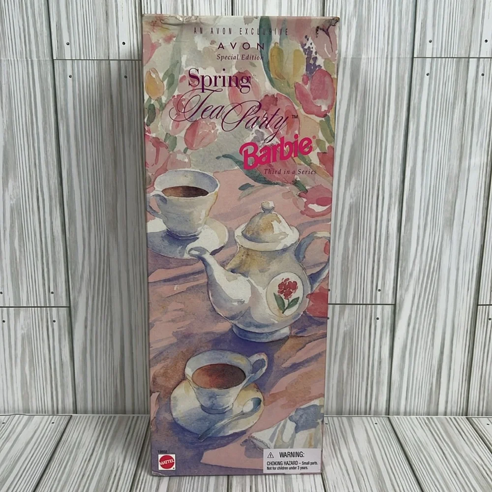 AVON SPRING TEA PARTY BARBIE BRUNETTE CAUCASIAN MATTEL‎ 1997 NEW NRFB #161771